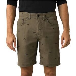 PrAna Men's Shorts Slate Green Crux Rock Brion 11" Inseam